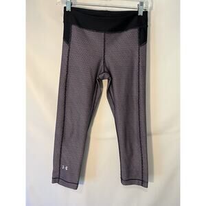 Under Armour Pink & Black Houndstooth Compression Leggings Size XS EUC